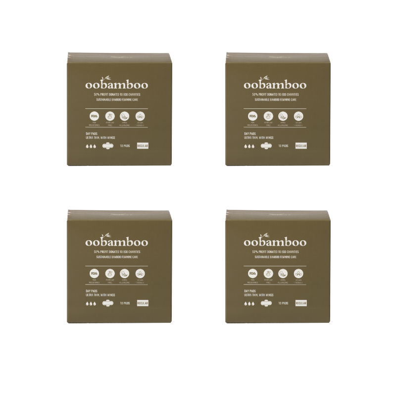 Bamboo Unbleached Day Pads Bundle | 4 Packs | Ultra Thin