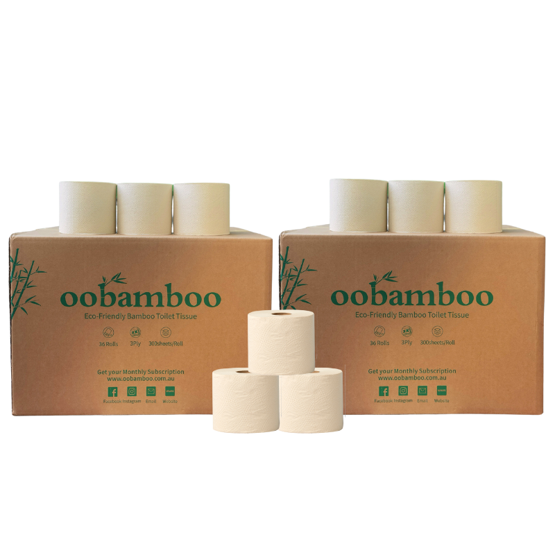 Bulk Savings | 72 Double Length Rolls | Unwrapped Bamboo Toilet Paper